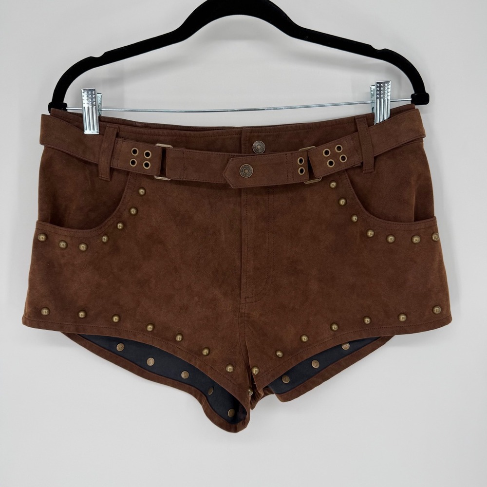 FREE PEOPLE WE THE FREE THE COOL KID SUEDE MICRO SHORTS SHAVED CHOCOLATE 4 NWT